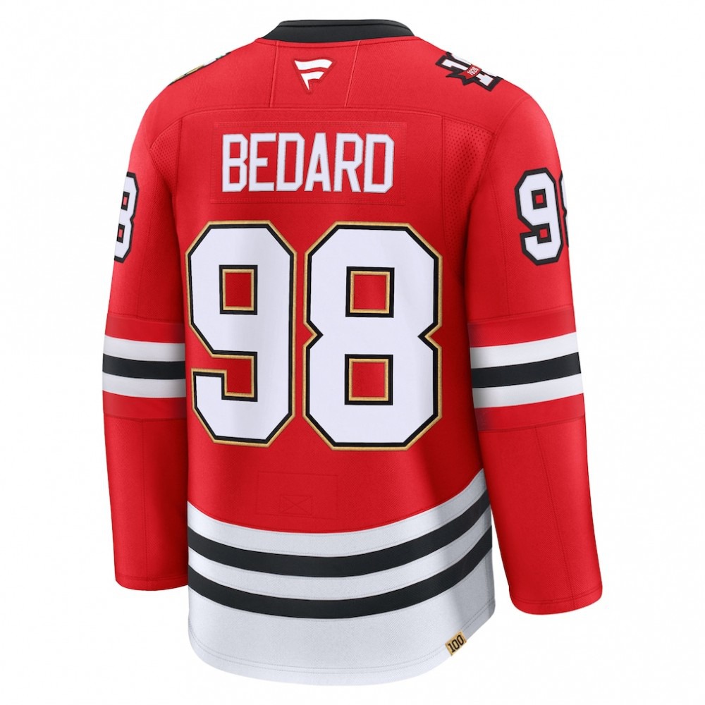 Connor Bedard Chicago Blackhawks Centennial Premium Player Jersey - Red-Pro Kit Vault | Brand New 26/27 Sports Jerseys
